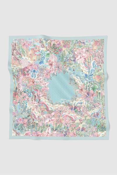 Buttonscarves Forestis Vual Kare Eşarp - Aquamarine