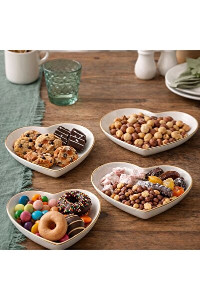 Rood Wit 6 Parça Seramik Çerezlik Seti – Kahve Yanı Sunumluk, Kuruyemiş ve At...