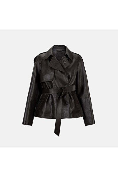 Desa Amadika Kahve Kadın Deri Trençkot