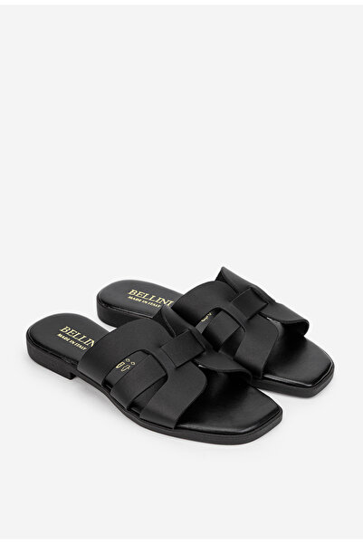 Dasha Sandale dama tip papuc din piele neagra