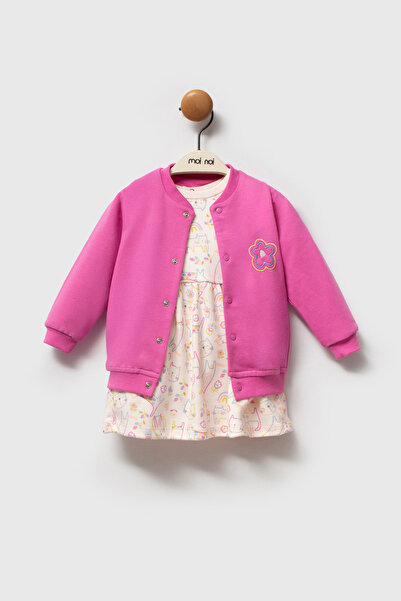 Moi Noi Premium Cat Dress Set with Floral Embroidery Detail Jacket - Vibrant ...