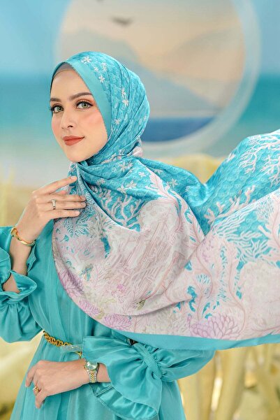 Buttonscarves Little Mermaid 2.0 Satin Shawl - Mermaid