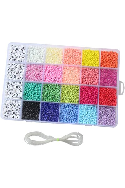 Arabest 24-Piece Colorful Alphabet Glass Beads, 3mm Mini Round Beads for DIY ...