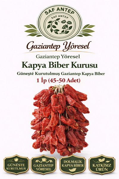 safantep Saf Antep Dogal Kurutulmus Kapya Biber 1 Ip 45 50 Adet