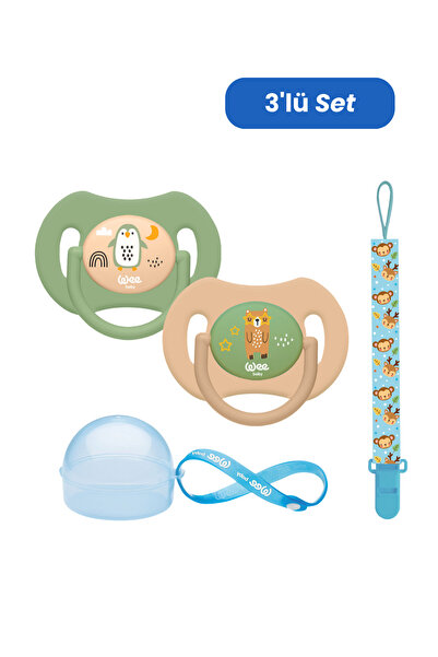 Wee Baby Duo Simetrik Uçlu Emzik 6-18 Ay No:2 ERKEK (Kutu ve Band Seti)