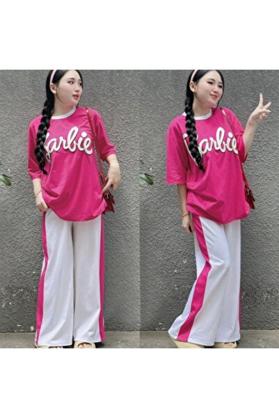 FASHION Casual Graphic T-shirt & Wide-Leg Pants Co-Ord Set for Women