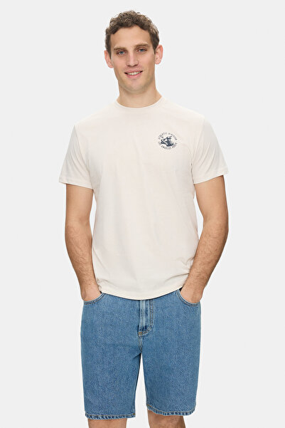 UCLA TELMO Bone Color okrugla kragna Štampano 100% pamuk Oversize kroj Muška ...