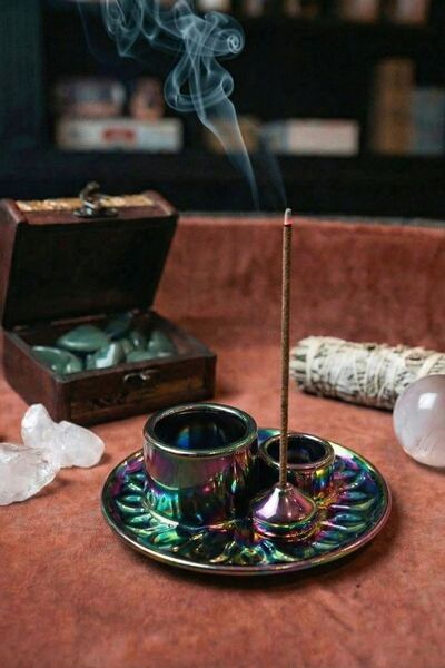 Namaruna Suport pentru bețe Palo Santo și suport pentru smudge - Mandala - Cu...