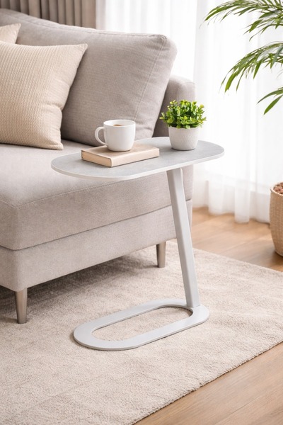 N.zone طاولة جانبية مودرن بشكل C – (مقاس60*30*60) سم – تصميم عصري عملي مناسب ...