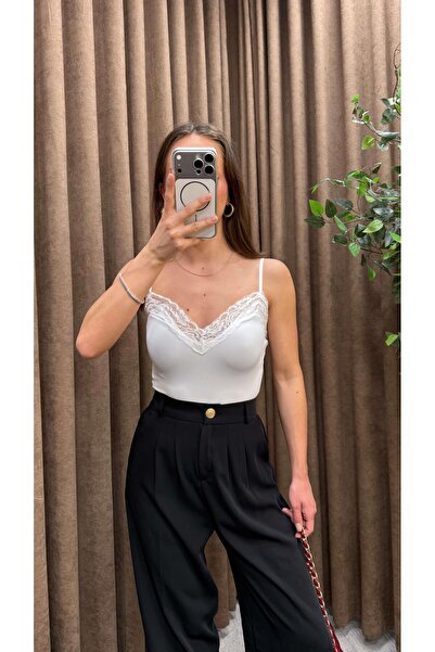 Maysa Zibinli Lace Detailed Blouse-White