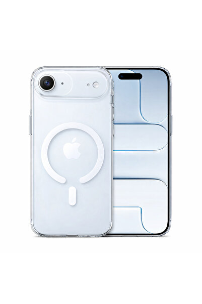FABRON İphone 17 Air Kılıf Kablosuz Gerçek MagSafe Destekli Sert Şeffaf Kapak...