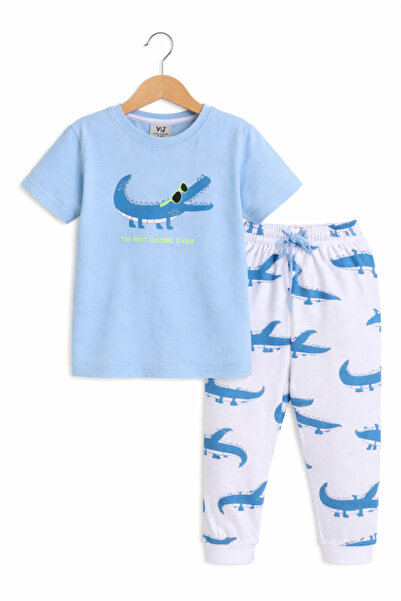 Victor and Jane Boys’ Pajama Set – Crocodile Print Cotton Nightwear (2-Piece ...