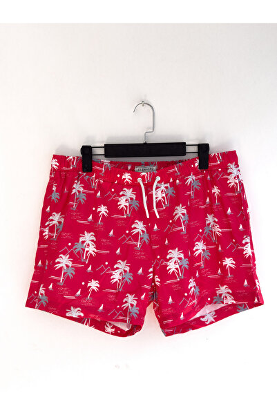 BYBASICMAN Pomegranate Flower Palm Patterned Deniz Şortu Lns-829