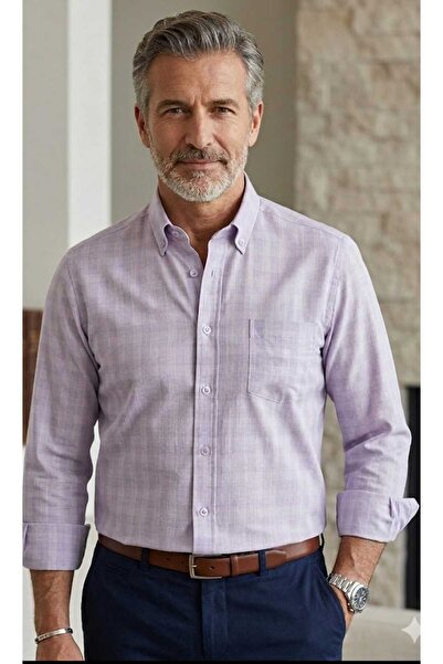 ADVANTE 100% Cotton Long Sleeve Pocketed E Plaid Classic Cut Men's Shirt with...