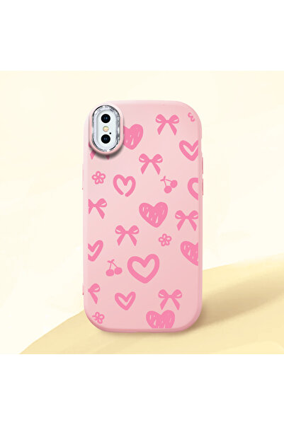 CASEVIBE iPhone X/XS Uyumlu Moda, dolu dolu kalp desenli yüksek kaliteli tele...