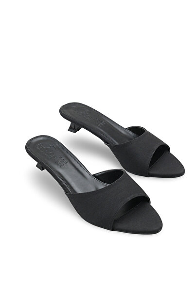 Riccon Γυναικείο Λεπτό τακούνι u T Παντόφλες 001251 Μαύρο Ματ