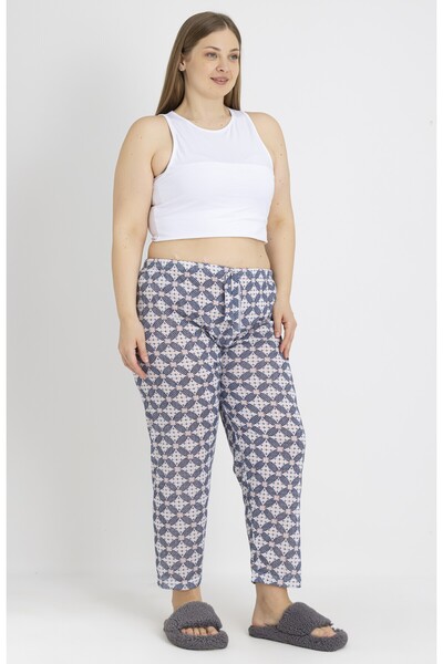 LOTTEBELLA 3-Pack Large Size Cotton Pieces Thin Breathable Fabric D Patterned Pajama Bottoms