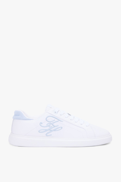 Tommy Hilfiger Th Women's Icon Court Script White-Blue Sneakers
