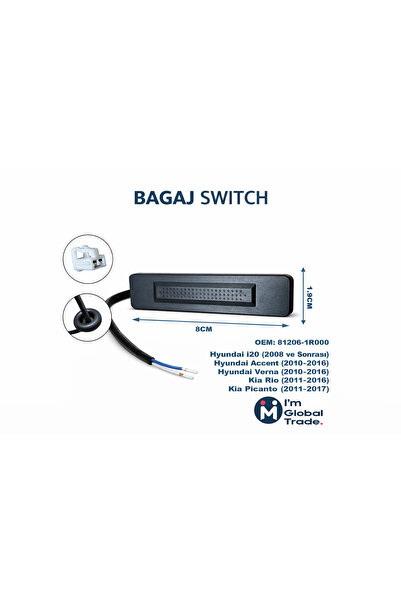 IM GLOBAL Hyundai i20 2008-2023 Kia Rio 2011-16 Hyundai Accent 2010-16 Bagaj ...