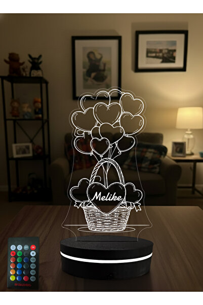 Eymi Design İsme Özel Tasarım 3 Boyutlu LED Gece Lambası - Sevgiliye & Arkada...