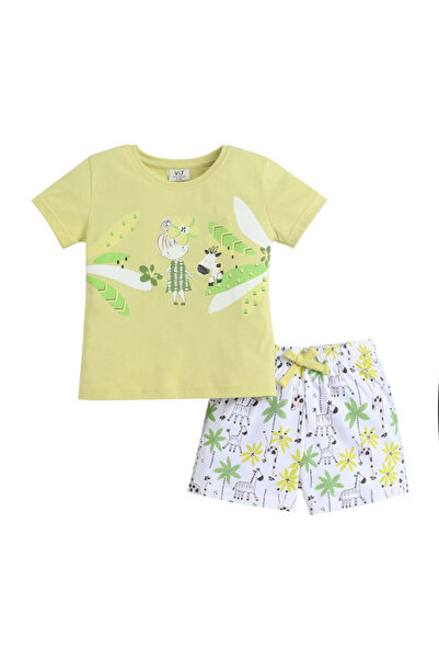 Victor and Jane Girls Nature Print Cotton Pajama Set – T-Shirt & Shorts Night...