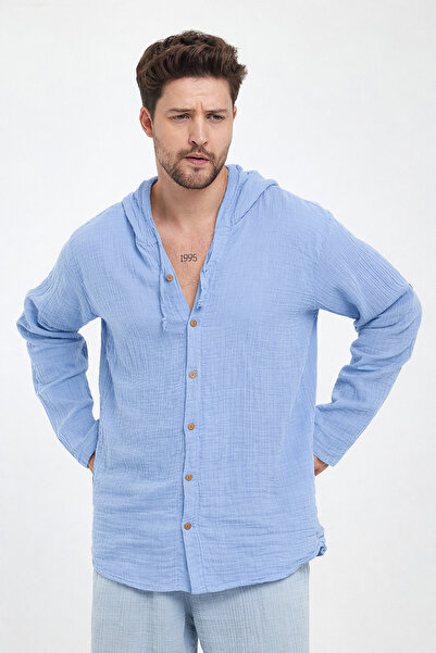 Heaven Ephesus Muslin Hooded Men's Shirt - 4010
