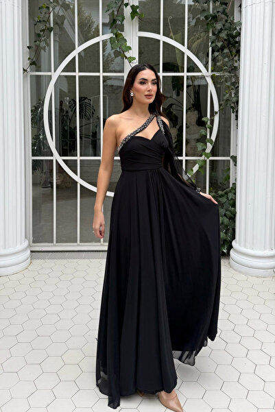 Sindimoda Βραδινό φόρεμα Ayperi με λεπτομέρεια από χάντρες και σκίσιμο 9368
