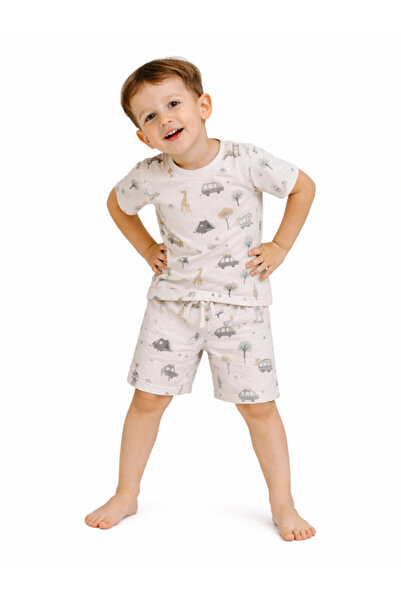Victor and Jane Infant Boys Animal Print Cotton Pajama Set – Soft T-Shirt & S...