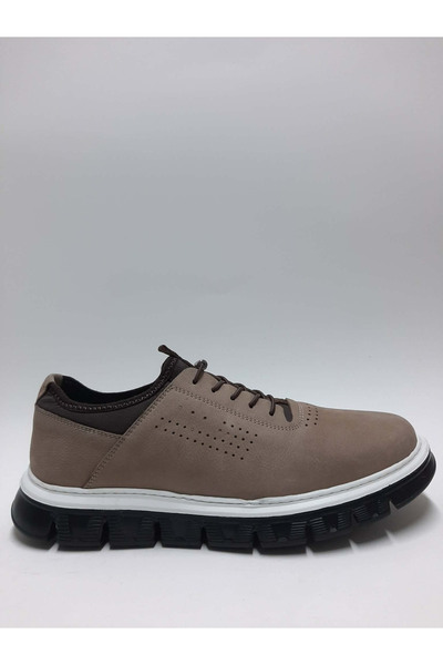 marutti Genuine De Leather Ubuk Sand Color Smart Lace-Up Light Sole Summer Me...