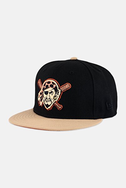 NEW ERA قبعة رجالية من فريق بيتسبرغ بايرتس 59Fifty، سوداء اللون، من إنتاج MLB.
