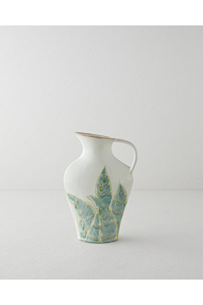 Empressco Şık 28 cm Gri-Yeşil Seramik Vazo, Doğal ve Modern Tasarım