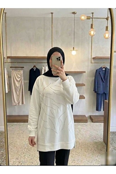 Azram Fashion Kadın taş baskılı tesettür tunik