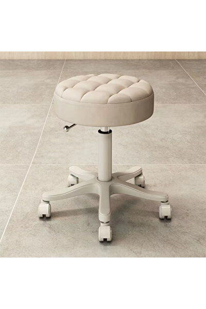 Sumkyle Round Rolling Stool Chair Faux Leather Height Adjustable Swivel Draft...
