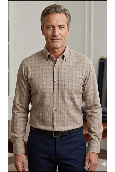 ADVANTE 100% Cotton Long Sleeved Pocketed Classic Cut Men's Shirt with Button...