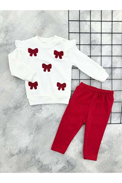 BEBEMER Ni̇kuby 45219 Süzene Bow Seasonal Set Red