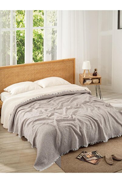 Peshtemalsan MÜSLİN YATAK ÖRTÜSÜ 4 Katlı Muslin %100 Pamuk Çift Kişillik Yata...