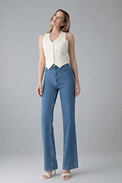 XRAY JEANS Women's Cotton in Wide-Leg Comfortable Blue Jeans