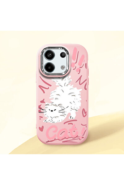 CASEVIBE Redmi Note 13 Pro 5G Uyumlu Moda sinirli kedi desenli yüksek kalitel...