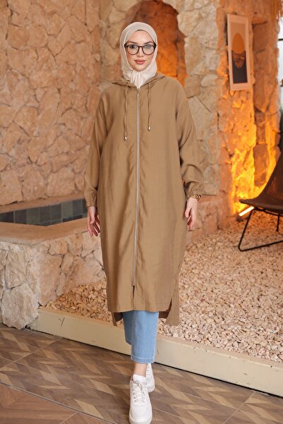 İmajButik Camel Elastic Sleeves Hooded Cap