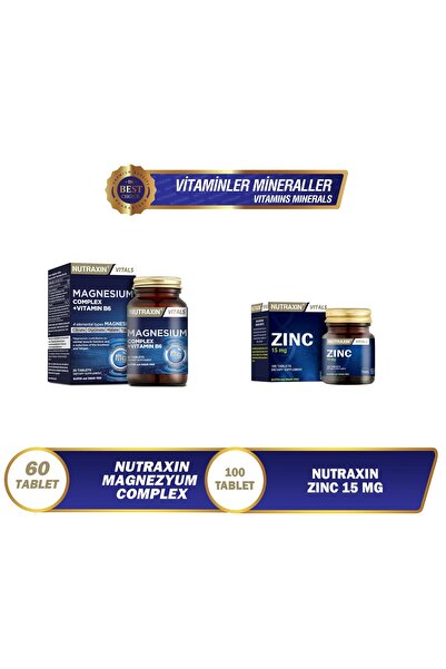 Nutraxin Magnezyum Complex 60 Tablet 125 Mg - Zinc Sulphate 15 Mg 100 Tablet