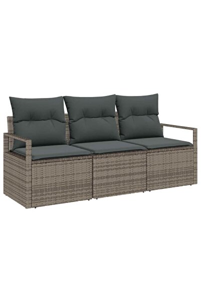 vidaxl Set de canapea 3 pcs Gri poliratan
