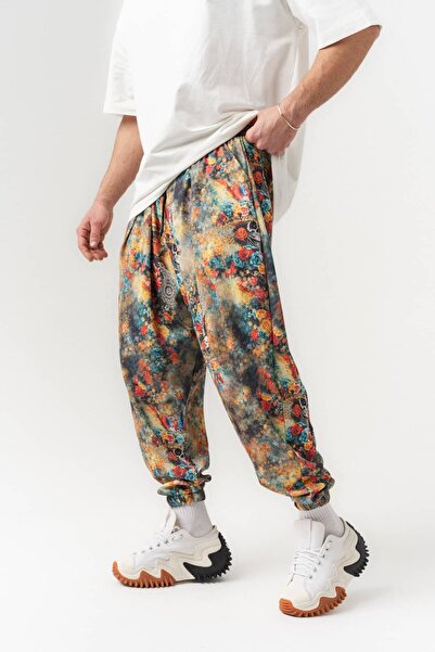 go gang own Floraskull Με πιέτες Σαλβάρι με ελαστικές μέση και μανσέτες