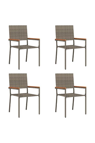 vidaxl Scaune de grădină stivuibile 4 pcs Gri și Brown
