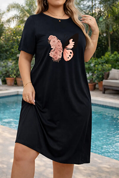 HOFFNUNG Tricou unisex cu mânecă scurtă, guler rotund, cu imprimeu flori și f...