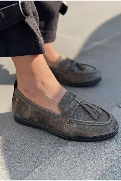 I Love Shoes Γυναικείο Loafer Yorvik σε γκρι σατέν