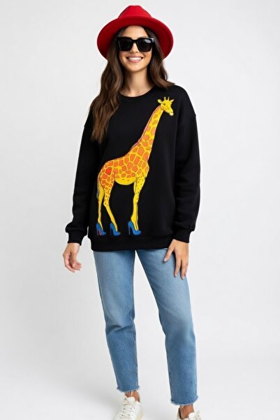 Rabona Fashion Fashion Hunter Giraffe – Heeled Design Sweatshirt / Hoodie (Op...