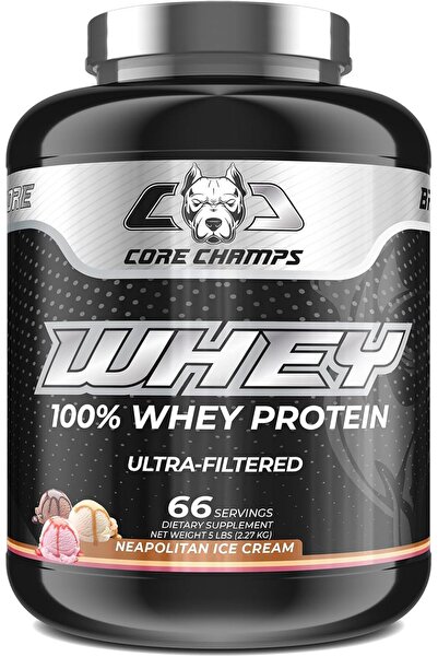 Core Champs 100% Whey Protein 5lb|66 Servings|25g Protein (Nepolitan Ice Cream)