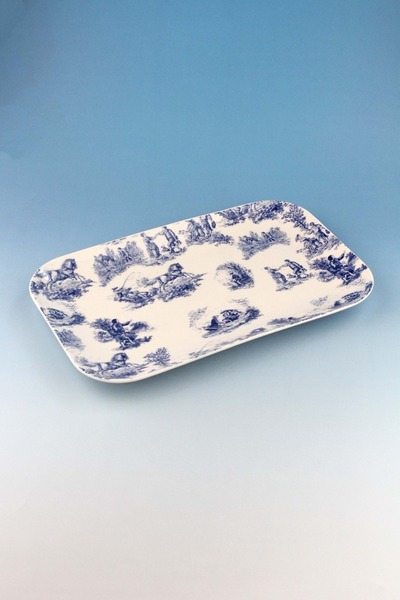 Bursa Porselen Dekor Blue British Large Size Porcelain Tray