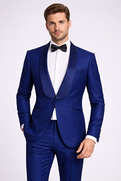 FABIO CASSEL Erkek Slim Fit Damatlık Takım Elbise – Düğün İçin Özel Tasarım