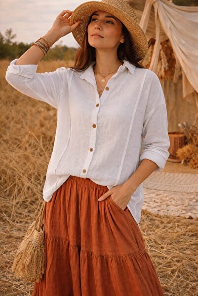 bb butik basic Women's Muslin Shirt Tr0935